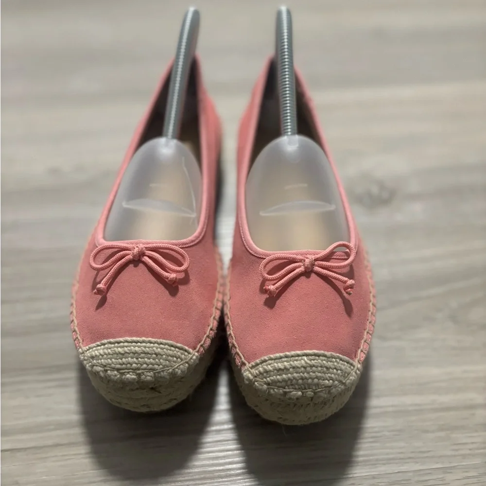 Talbots Quinn Platform Espadrilles New Women Pink Shoes 7 Slip‎ On Suede Bow